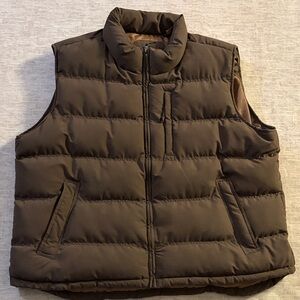 St. John's Bay Winter Vest Men's 3XLT Dark Brown Puffer Jacket Pockets Outdoor
